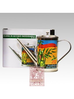 OLIERA IN ACCIAIO INOX DECORATA DA 0,5 LITRI