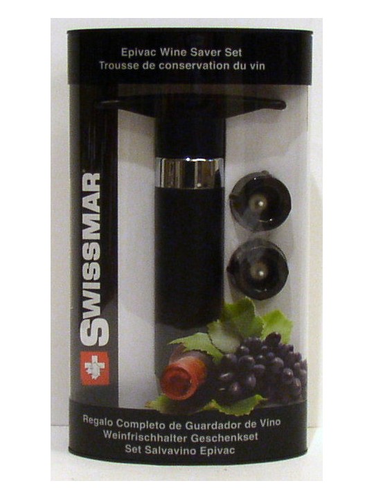 POMPETTA SALVAVINO CON DUE TAPPI NERO-CROMATO (WINE SAVER SET)