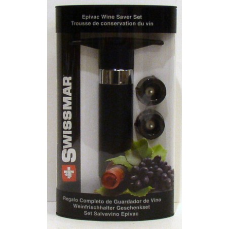 POMPETTA SALVAVINO CON DUE TAPPI NERO-CROMATO (WINE SAVER SET)