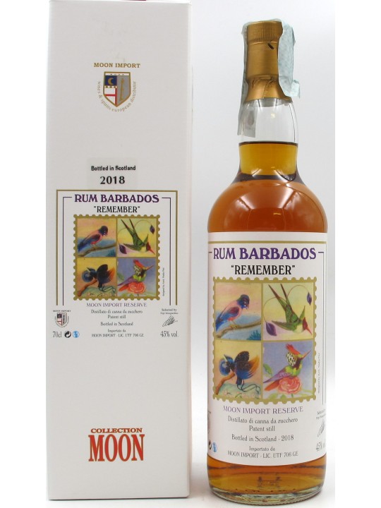 RHUM BARBADOS "REMEMBER" BOTTLED IN SCOTLAND - MOON IMPORT