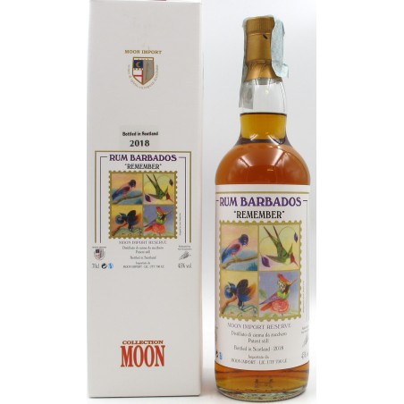 RHUM BARBADOS "REMEMBER" BOTTLED IN SCOTLAND - MOON IMPORT