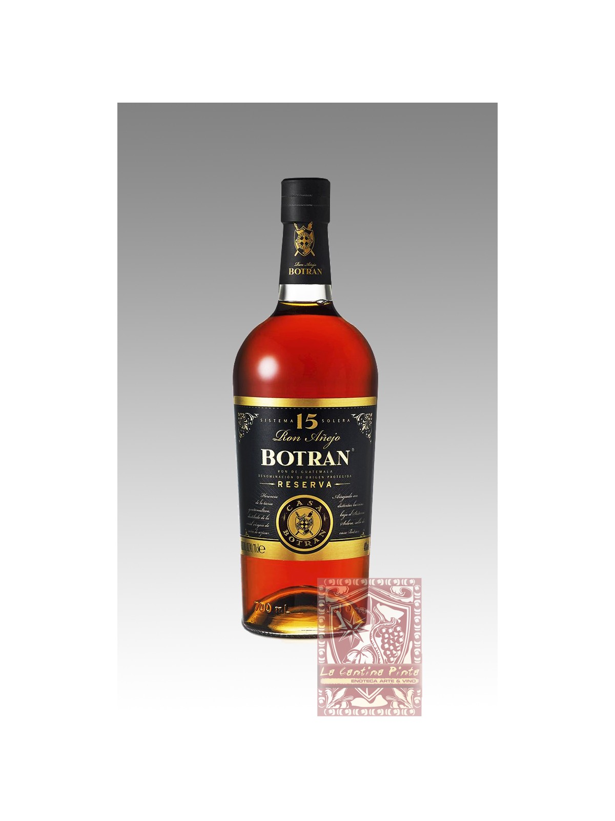 RON ANEJO BOTRAN  RESERVA SISTEMA SOLERA 15  RUM DEL GUATEMALA