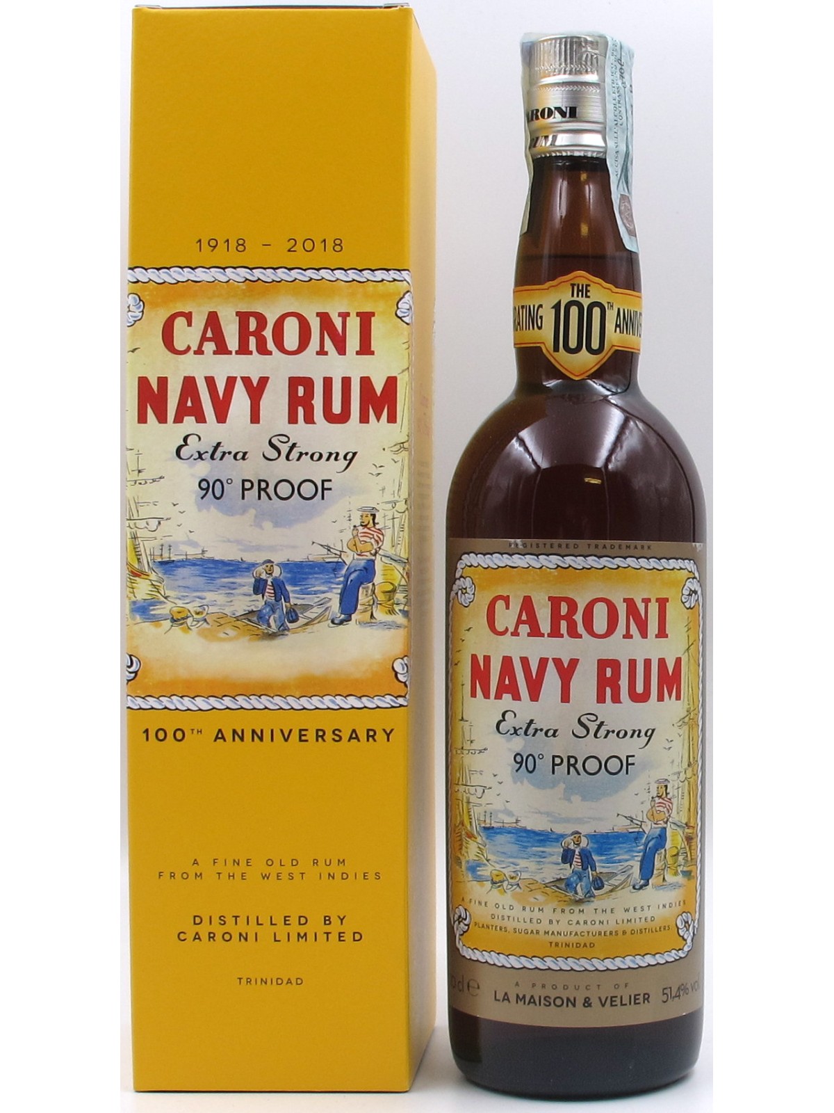 RHUM CARONI NAVY 100 ANNIVERSARY RUM EXTRA STRONG 90° PROOF