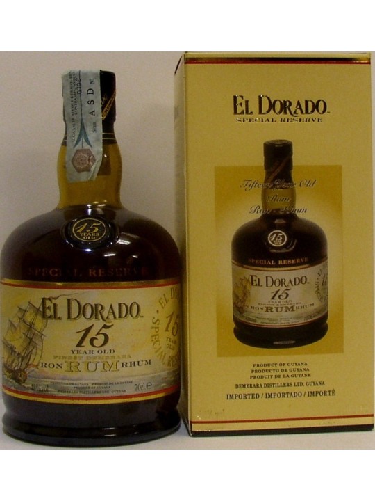 RHUM EL DORADO 15 Y.O.SPECIAL RESERVE FINEST DEMERARA  RUM DELLA GUYANA