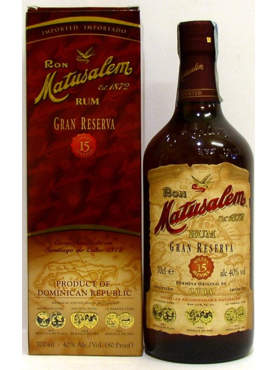 RHUM MATUSALEM GRAN RESERVA 15 Y.O. RUM DELLA REPUBBLICA DOMINICANA