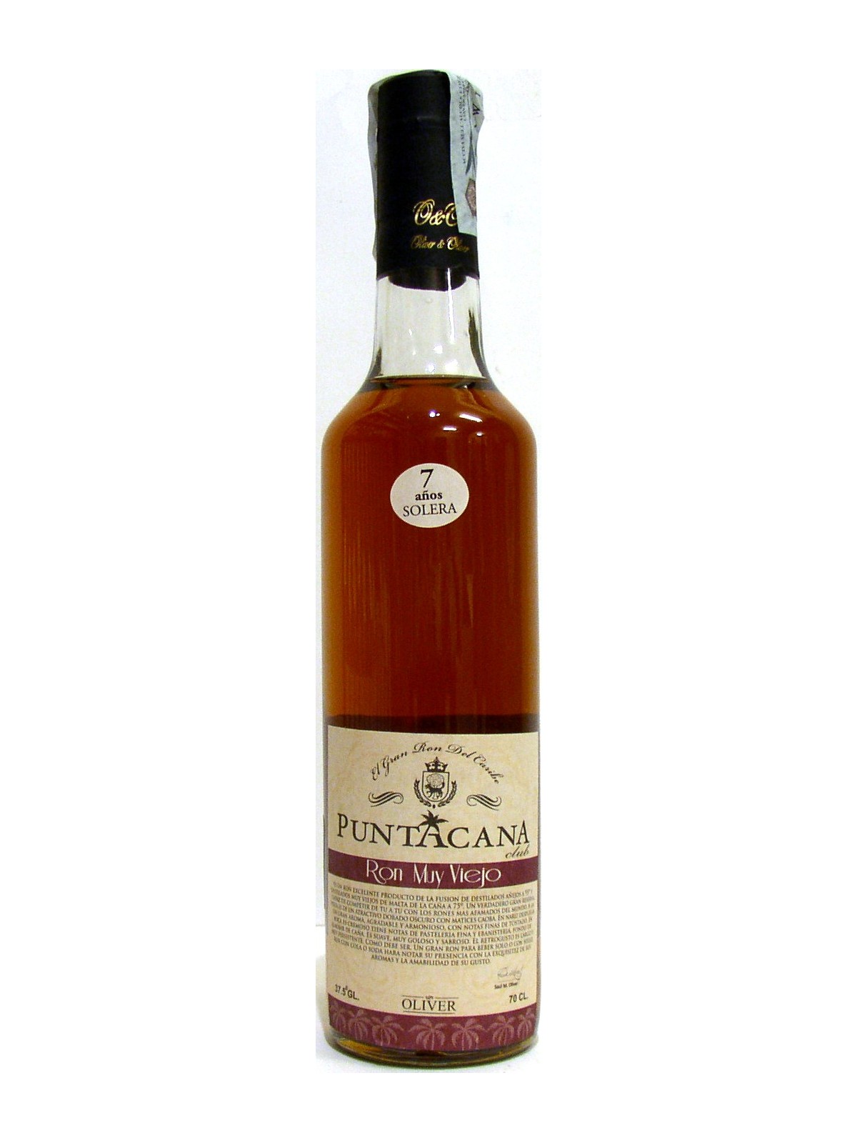 RHUM PUNTACANA RON MUY VIEJO 7 Y.O. SOLERA, RUM DELLA REPUBBLICA DOMINICANA - OLIVER & OLIVER