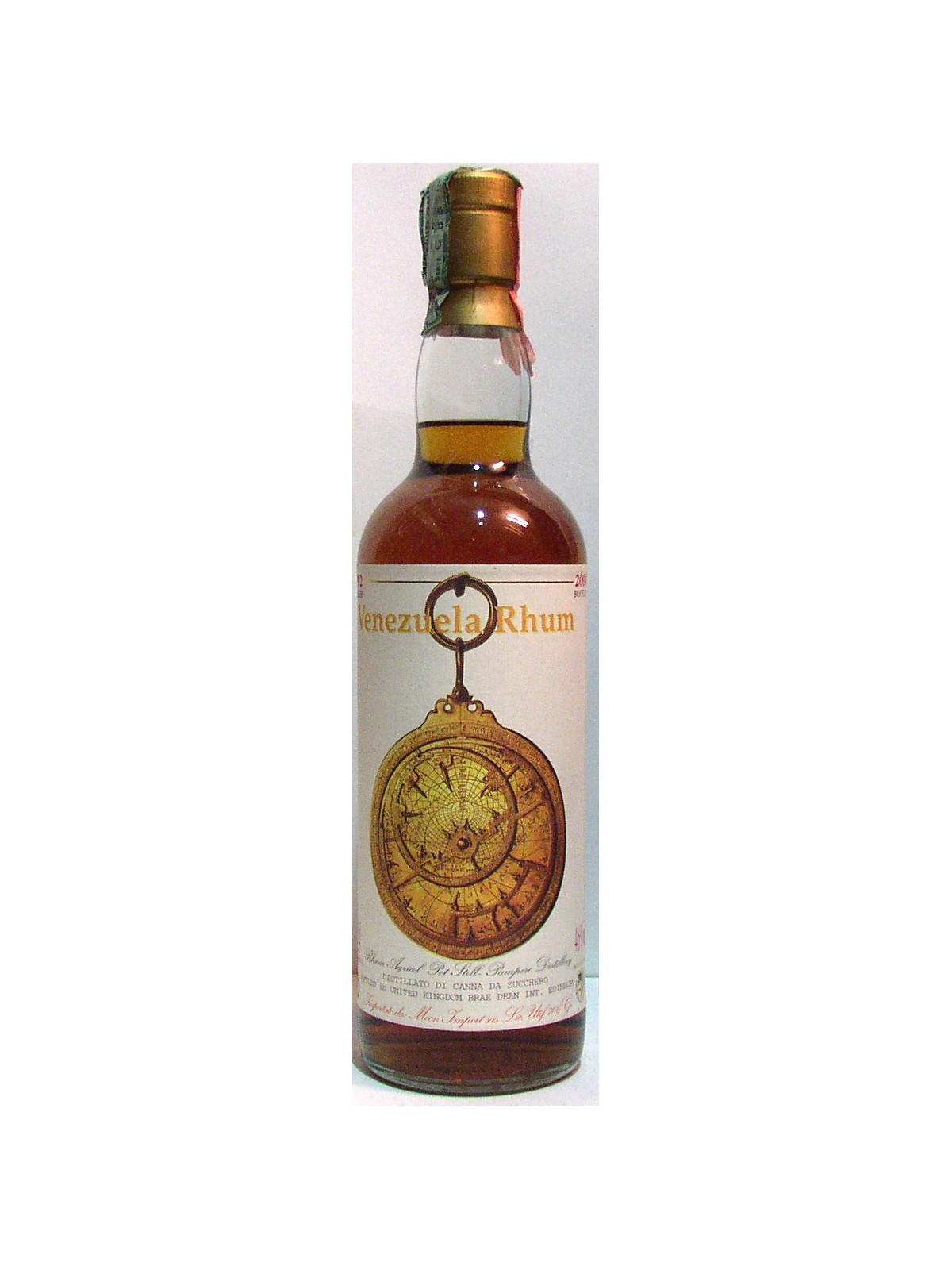 RHUM VENEZUELA 2006 PATENT STILL RUM DEL VENEZUELA  MOON IMPORT SELECTION