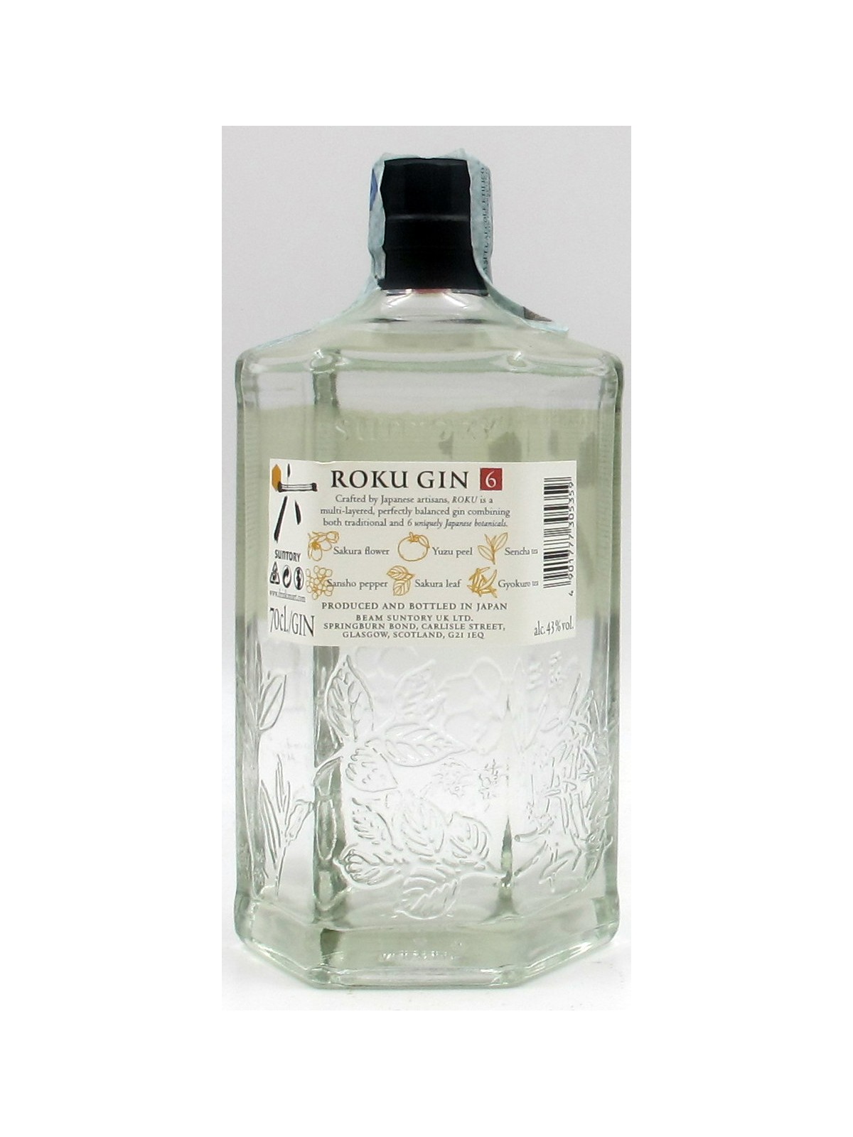 ROKU GIN DISTLLED IN JAPAN - SUNTORY