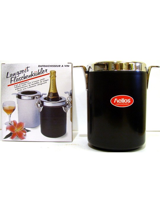 SECCHIELLO GLACETTE RAFFREDDABOTTIGLIE CON ELEMENTI REFRIGERANTI ESTRAIBILI COL.NERO