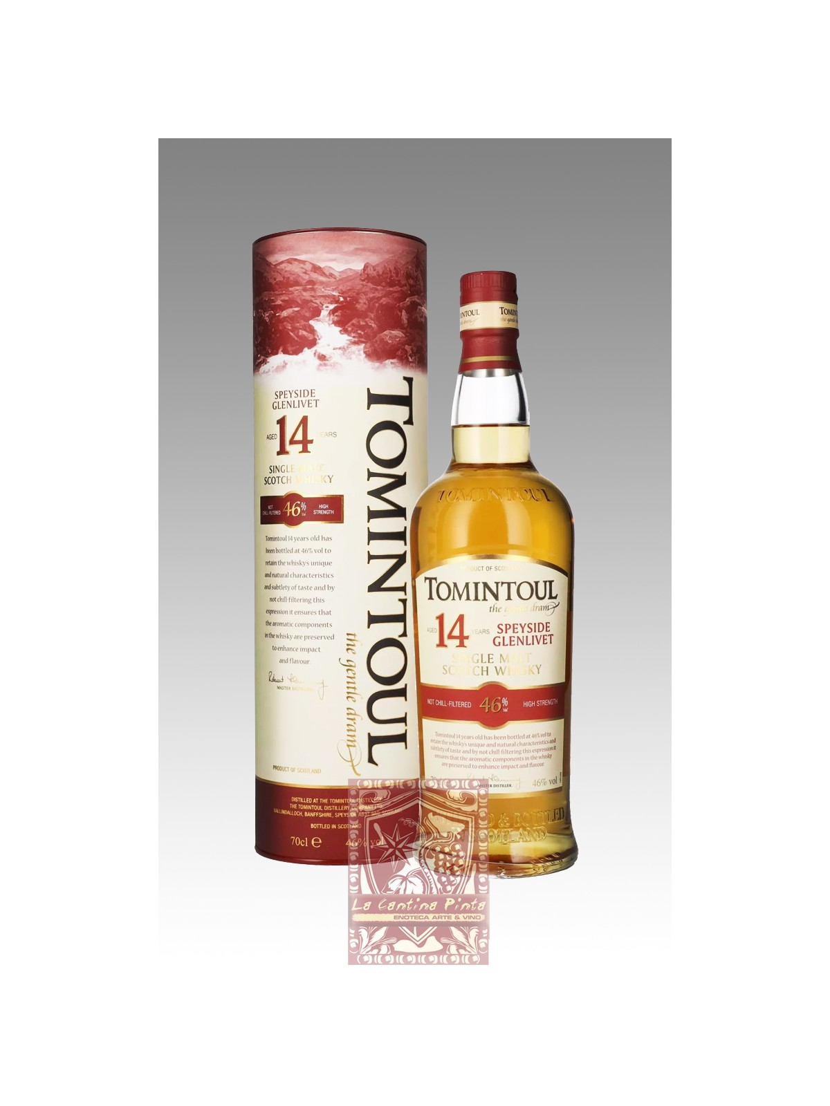 SPEYSIDE GLENLIVET 14 Y.O. SINGLE MALT SCOTCH WHISKY - TOMINTOUL