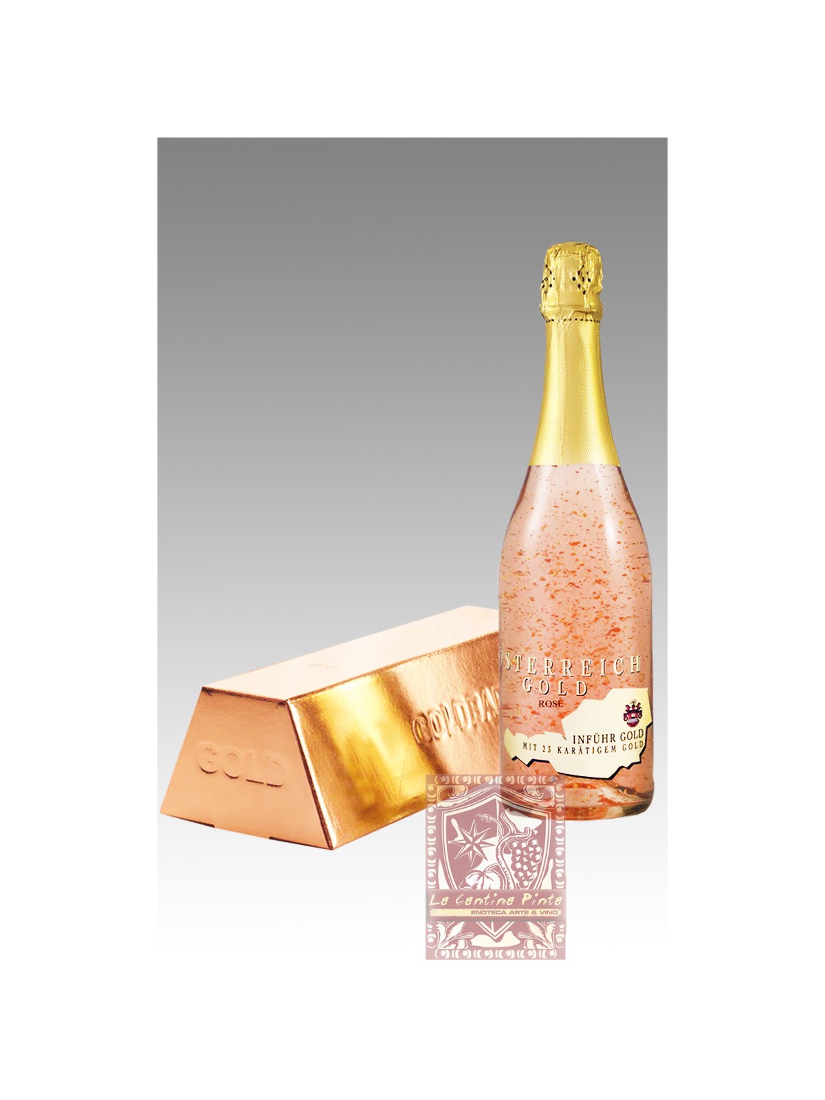 OSTERREICH GOLD TROCKEN ROSE' MIT 23 KARATIGEM GOLD - INFUR SEKT