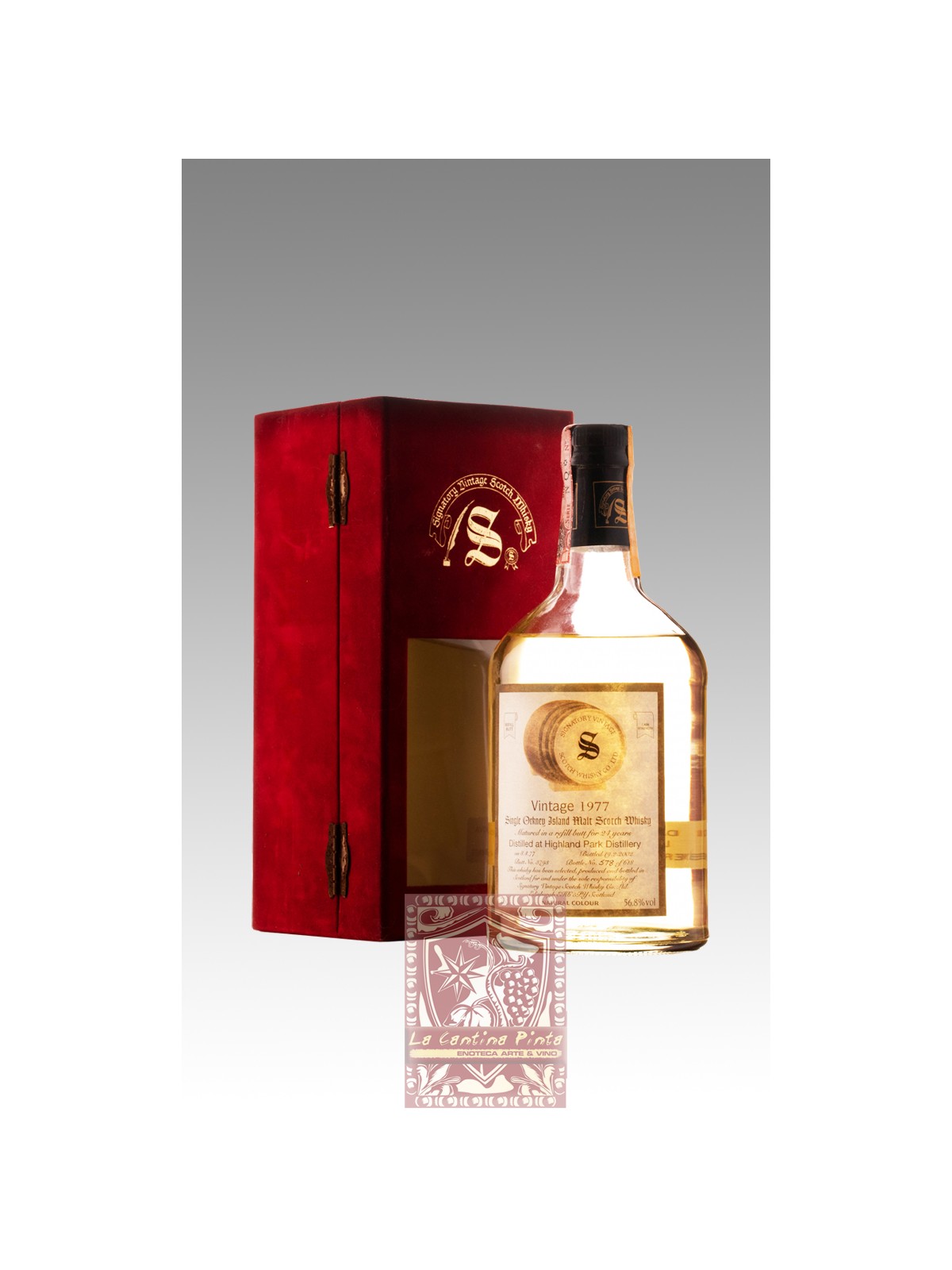 SINGLE ORKNEY ISLAND WHISKY HIGHLAND PARK 1977 24YO BUTT-3793 SIGNATORY VINTAGE