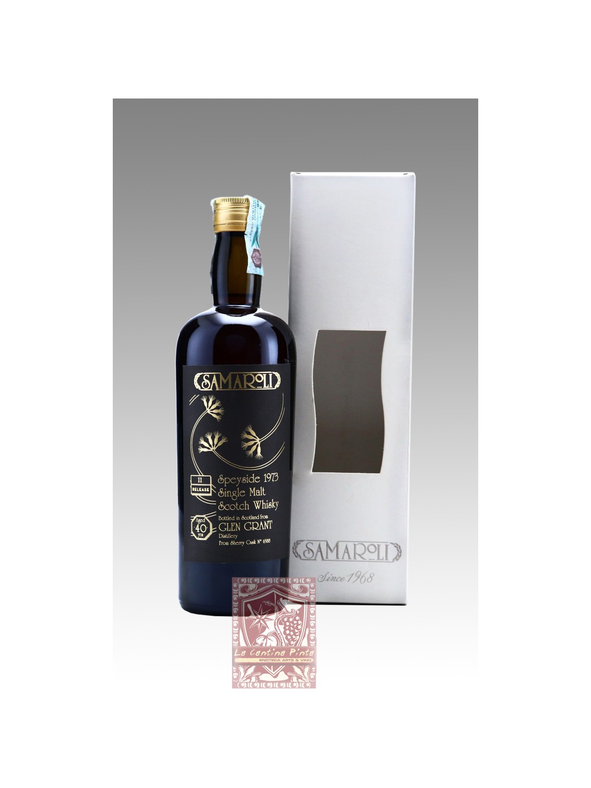 WHISKY  GLEN GRANT 1973 II RELEASE  40 Y.O. SINGLE MALT SPEYSIDE SHERRY FINISH SEL. CASK N° 6588 SAMAROLI