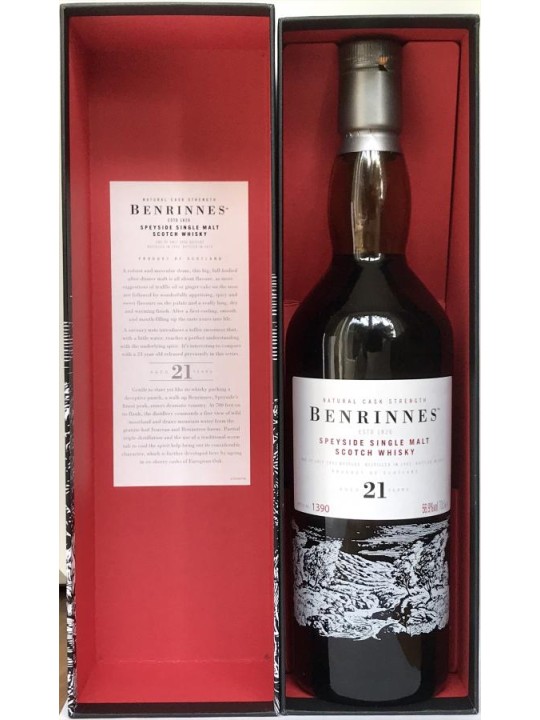 WHISKY BENRINNES 1992/2014  21 YO SPEYSIDE SINGLE MALT NATURAL CASK STRENGTH