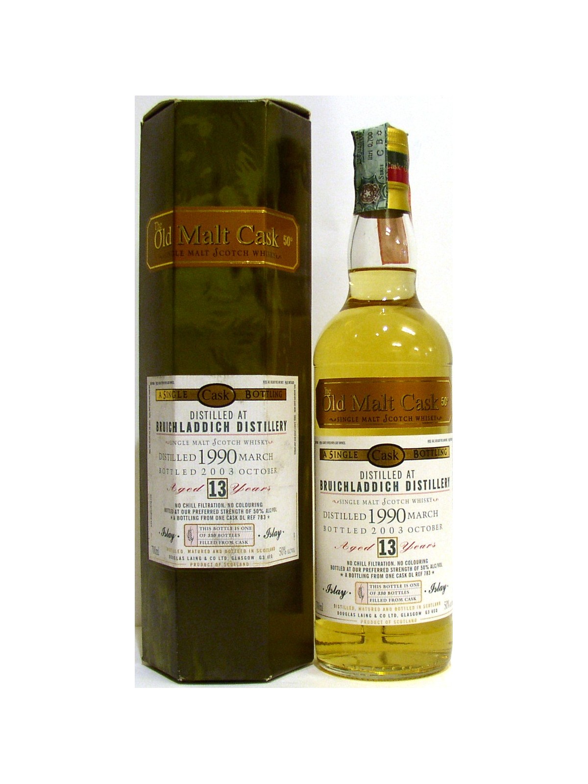 WHISKY BRUICHLADDICH 13 Y.O. OLD MALT CASK