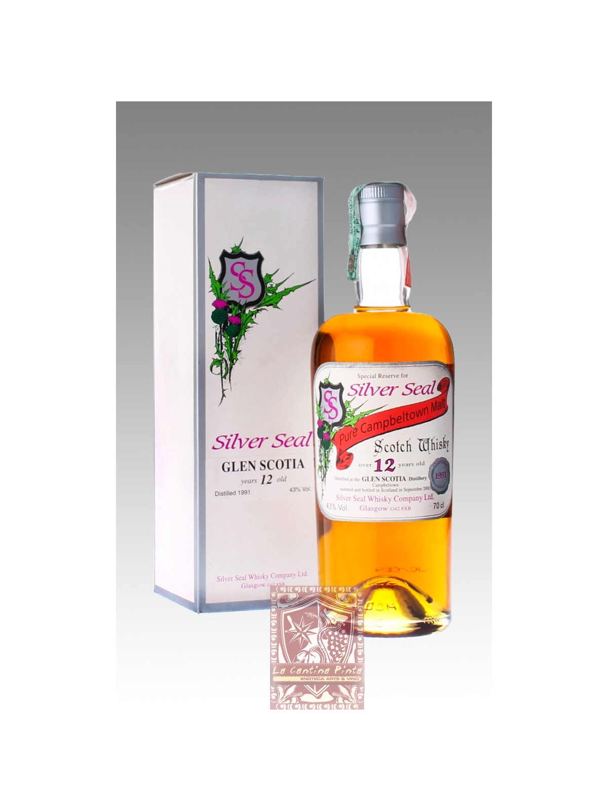 WHISKY GLEN SCOTIA 1991 12 YO PURE CAMPBELTOWN MALT - SILVER SEAL