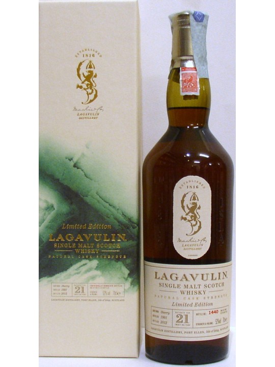 WHISKY LAGAVULIN SINGLE MALT SCOTCH WHISKY 21 Y.O. NATURAL CASK STRENGHT