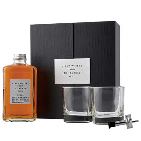 WHISKY NIKKA FROM THE BARREL GIFT BOX CON 2 BICCHIERI E TAPPO DOSATORE