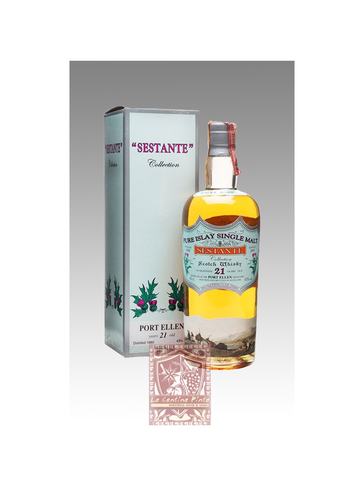 WHISKY PORT ELLEN ISLAY SINGLE MALT 21 Y.O. SINGLE BARREL SESTANTE COLLECTION