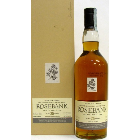 LOWLAND SINGLE MALT SCOTCH WHISKY ROSEBANK NATURAL CASK STRENGTH 1981- 2007 25 Y.O.