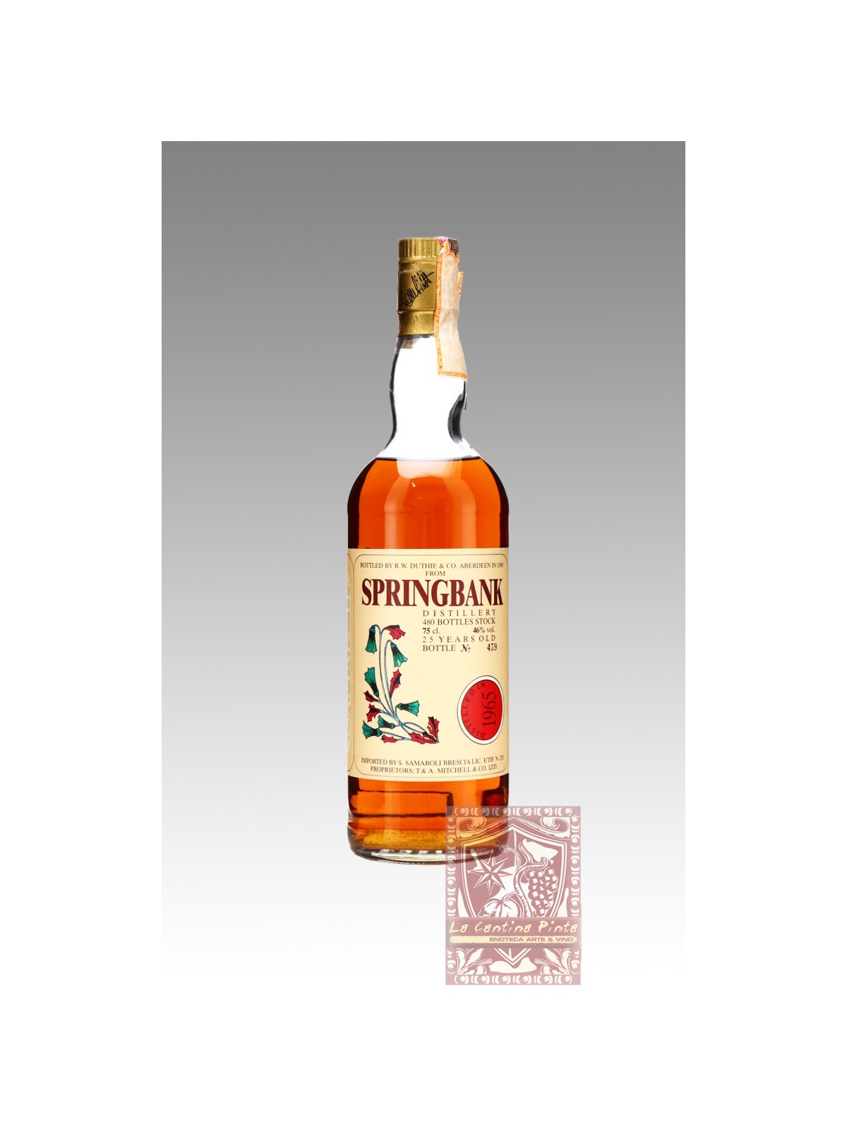 WHISKY SPRINGBANK 1965 25 Y.O., R. W. Duthies 1990 Bottling for Samaroli - Flowers Label Campbeltown