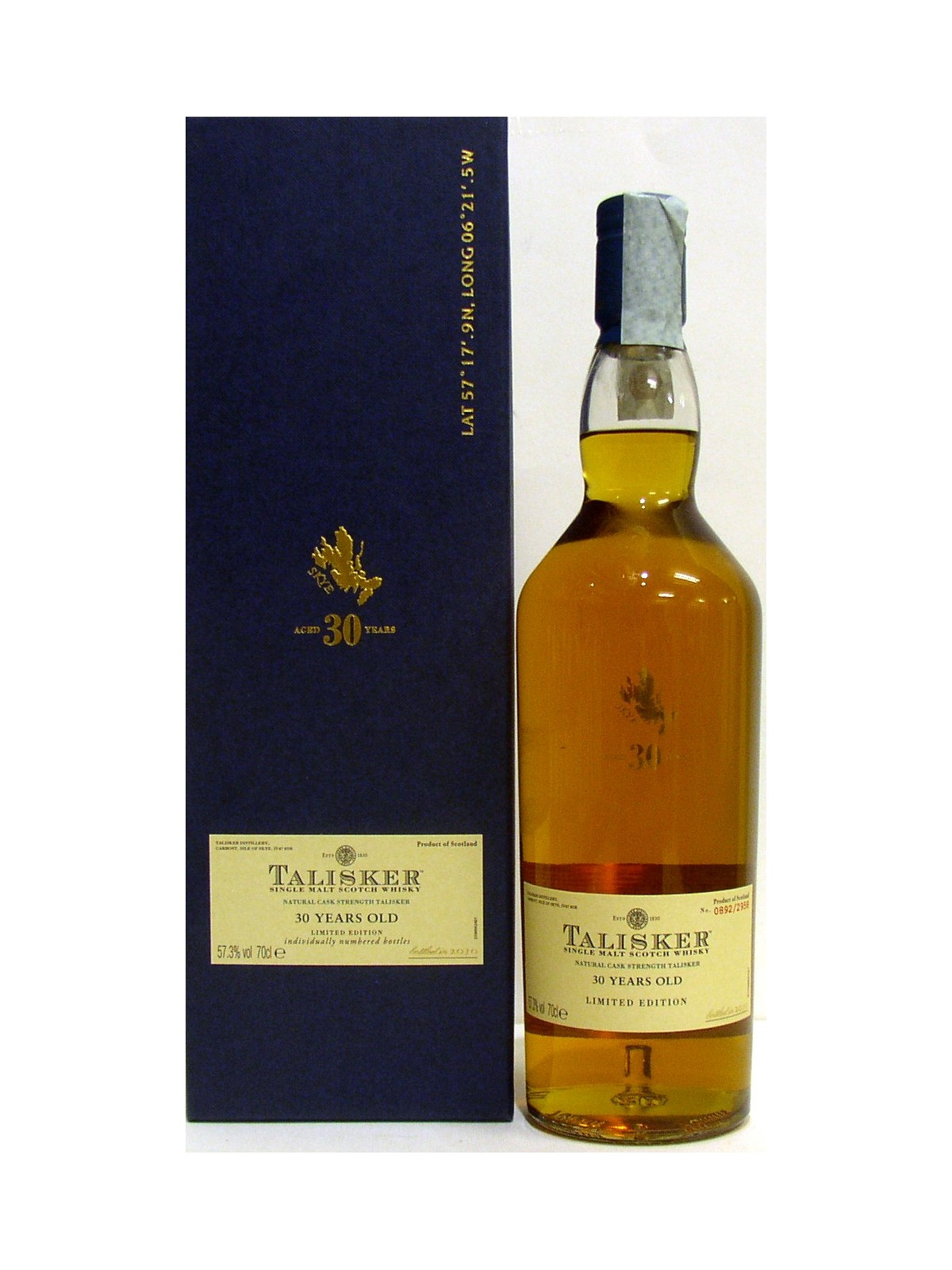WHISKY TALISKER 30 YO LIMITED EDITION NATURAL CASK STRENGTH  RELEASE 2010
