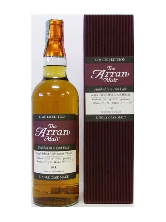 WHISKY THE ARRAN SINGLE MALT PORT FINISH LIMITED EDITION BOTTLES 2005