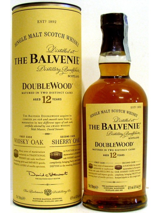 WHISKY THE BALVENIE 12 Y.O. DOUBLEWOOD MATURED IN TWO DISTINCT CASKS SINGLE MALT