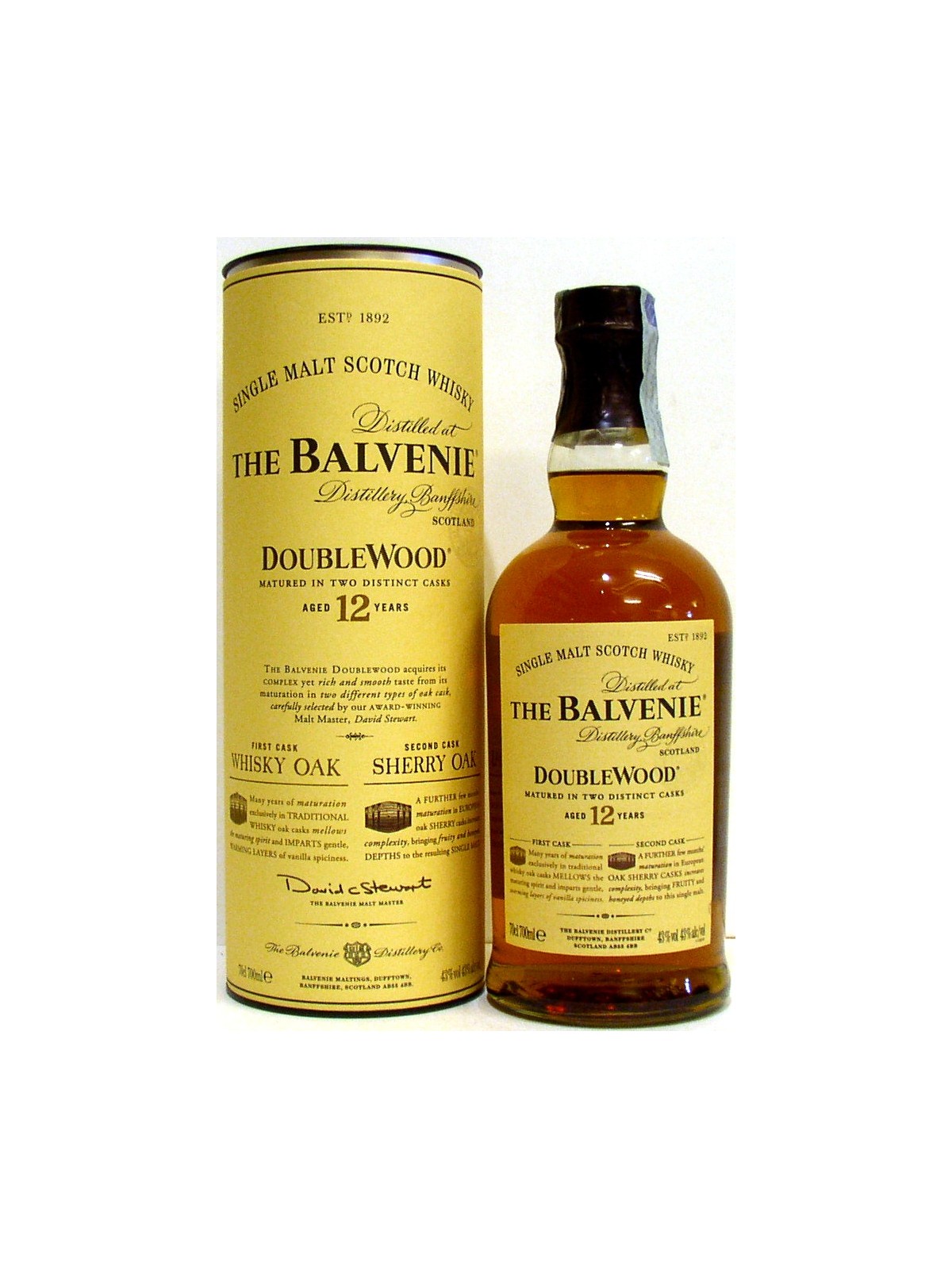 WHISKY THE BALVENIE 12 Y.O. DOUBLEWOOD MATURED IN TWO DISTINCT CASKS SINGLE MALT
