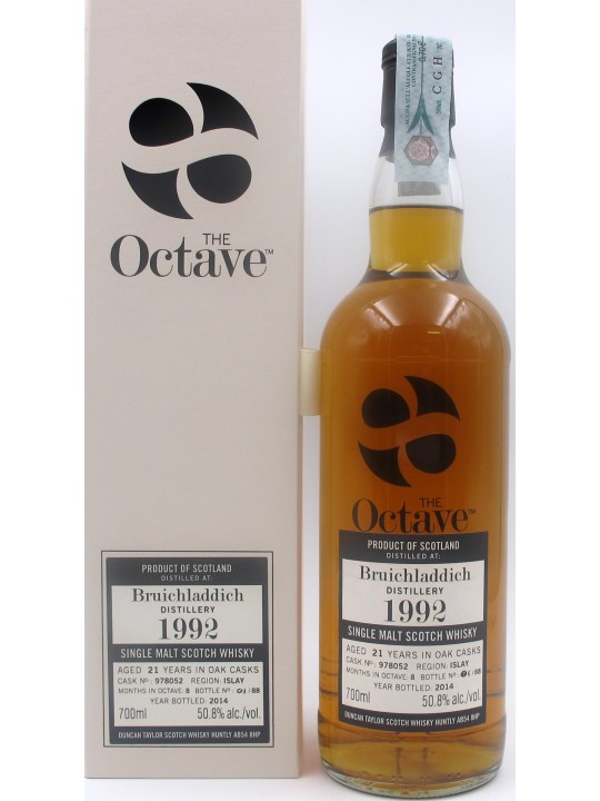 WHISKY THE OCTAVE BRUICHLADDICH 1992 21 Y.O. CASK STRENGHT SINGLE MALT ISLAY DUNCAN TAYLOR
