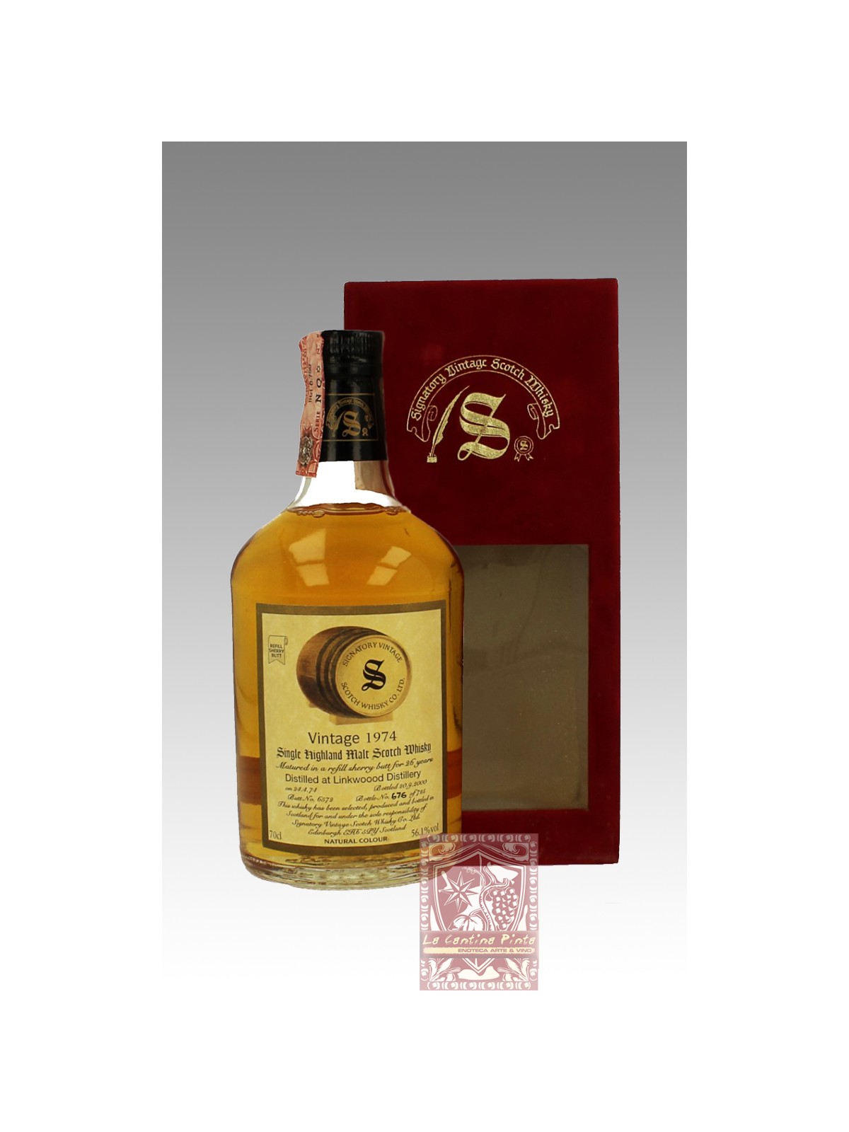 LINKWOOD VINTAGE 1974 SINGLE MALT SCOTCH WHISKY 26 Y.O.  SIGNATORY