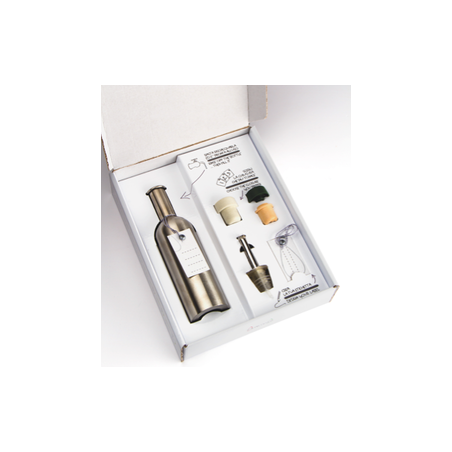 OLLY BOX- OLIERA IN ACCIAIO CON 3 TAPPI ADATTIVI E 2 CARTELLINI