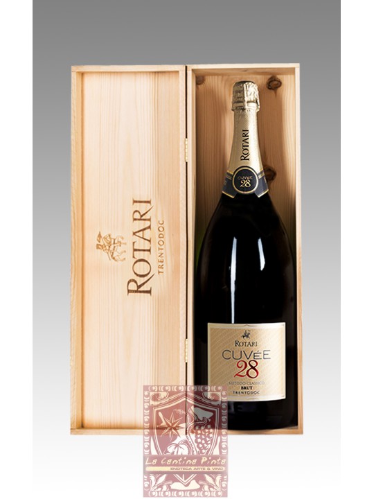 ROTARI  CUVEE 28  TRENTO DOC JEROBOAM 3 LT IN CASSA DI LEGNO