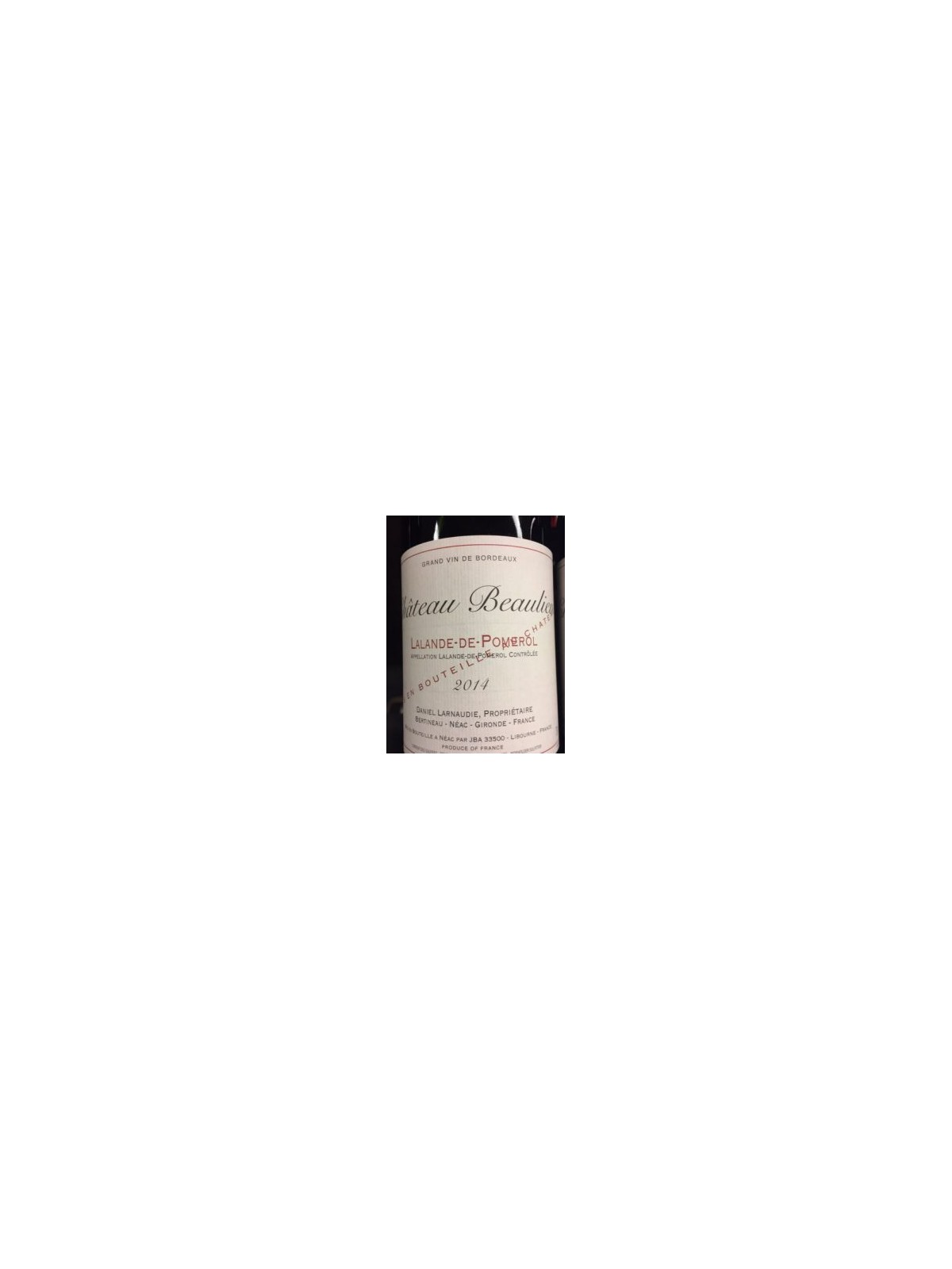 CHATEAU BEAULIEU 2012 LALANDE DE POMEROL - DANIEL LARNAUDIE