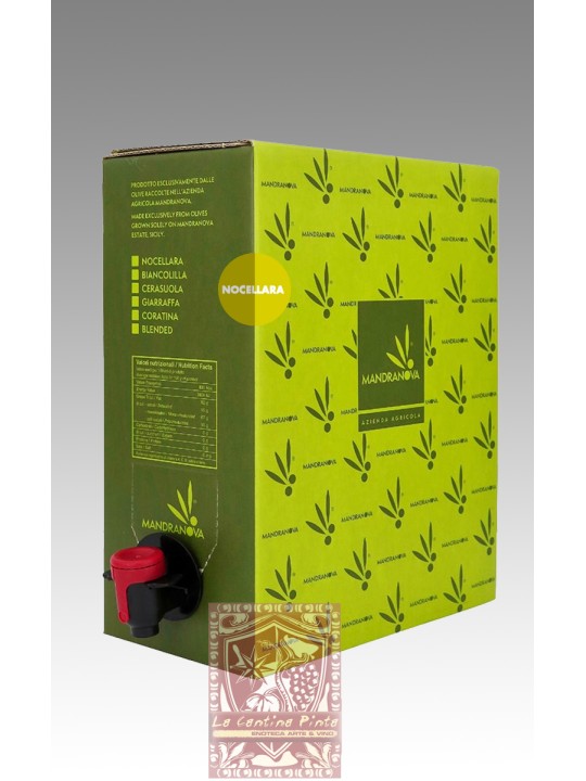 OLIO EXTRAVERGINE DI OLIVA ETICHETTA VERDE NOCELLARA 2024 LATTINA DA 5 LT.- MANDRANOVA