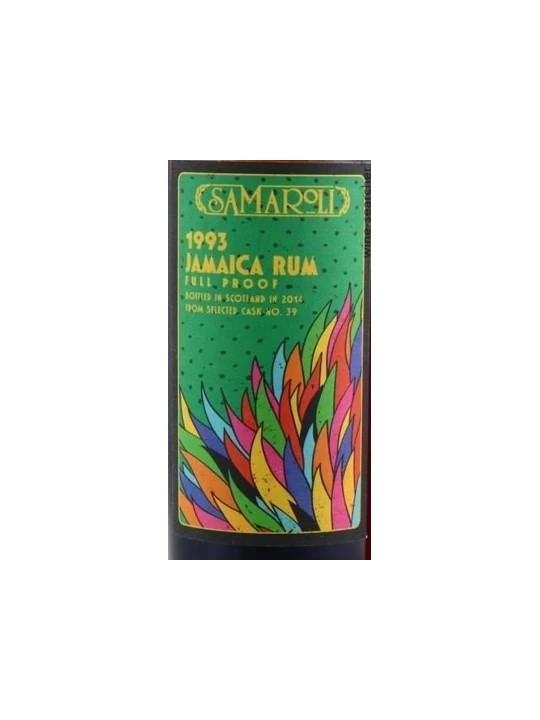 JAMAICA RUM 1993/2014 CASK N° 39  FULL PROOF - SAMAROLI HAMPDEN 70 CL