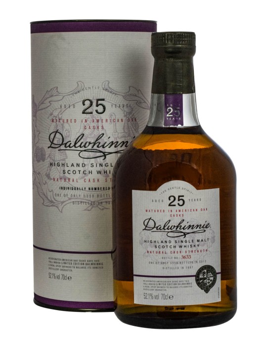 HIGHLAND SINGLE MALT SCOTCH WHISKY DALWHINNIE 1987  25 Y.O  NATURAL CASK STRENGTH