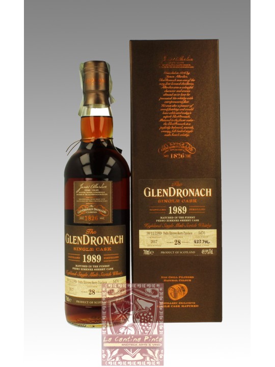 HIGHLAND SINGLE MALT WHISKY GLENDRONACH 1989/2017 28YO 49,9% CASK 5476 PX SHERRY PUNCHEON