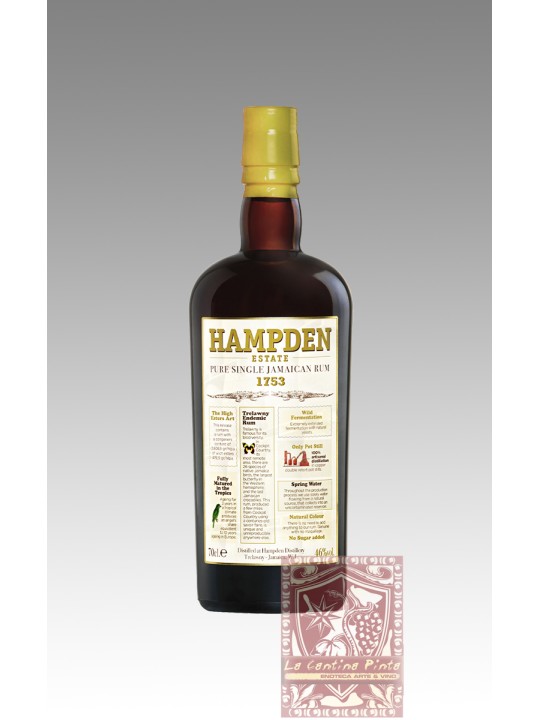 PURE SINGLE JAMAICAN RUM HAMPDEN 1753