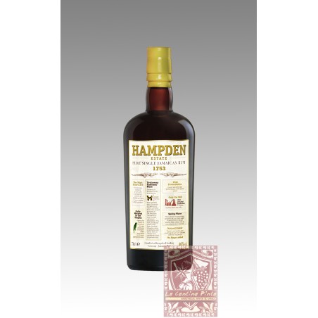 PURE SINGLE JAMAICAN RUM HAMPDEN 1753