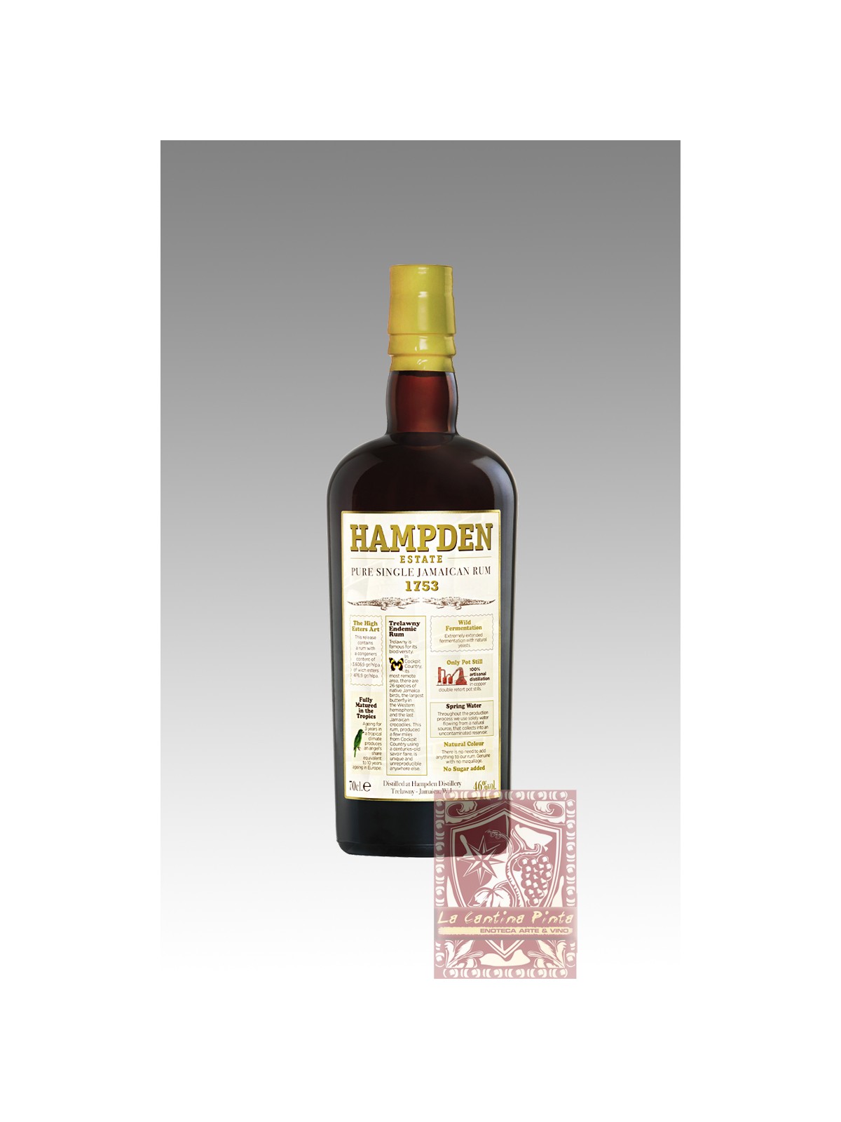 PURE SINGLE JAMAICAN RUM HAMPDEN 1753
