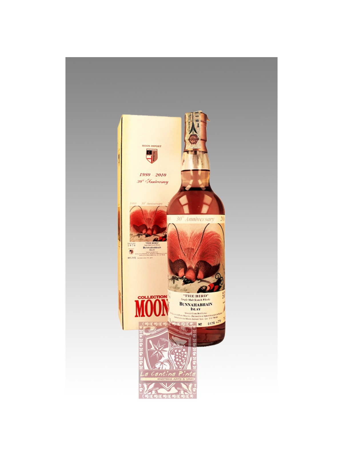 THE BIRD ISLAY SINGLE MALT SCOTCH WHISKY BUNNAHABHAIN 1976/2010 30th ANNIVERSARY MOON IMPORT