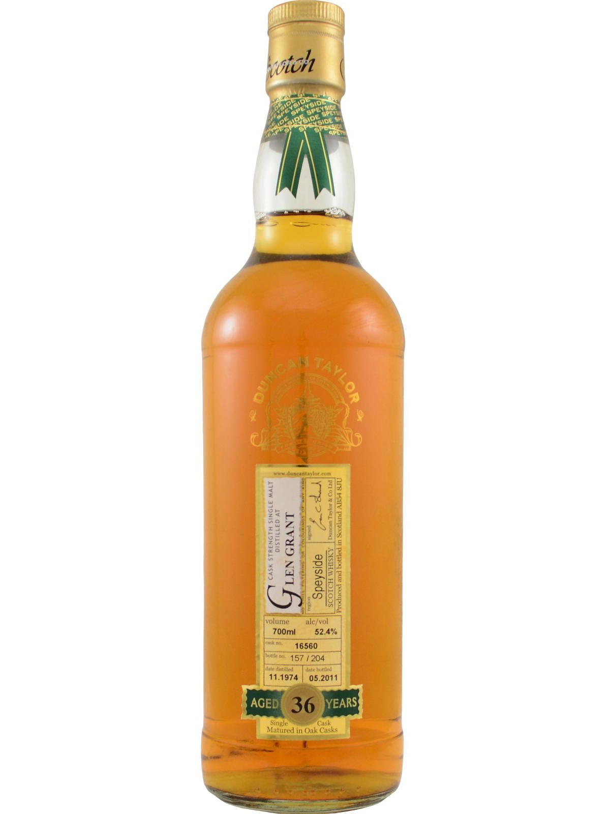 WHISKY GLEN GRANT 1974 CASK STRENGTH SINGLE MALT 36 Y.O. DUNCAN TAYLOR