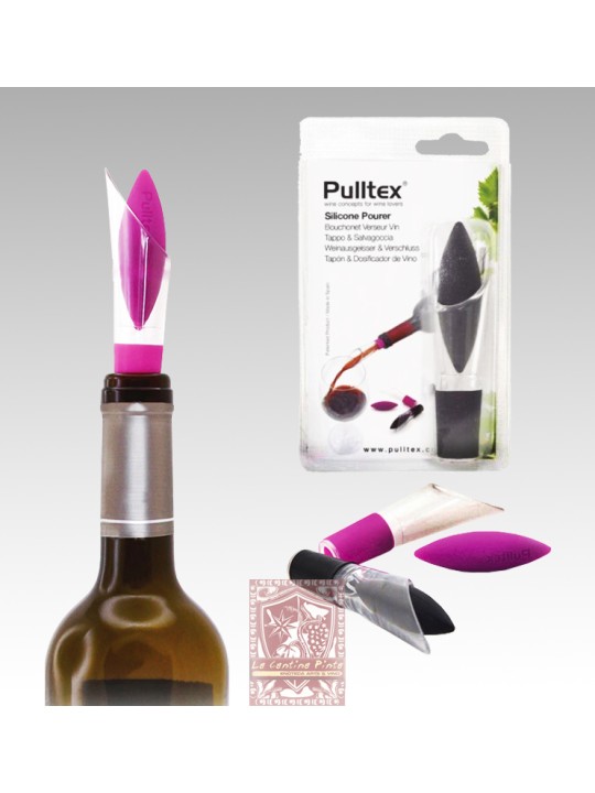 PULLTEX - SILICONE POURER - WINE STOPPER AND POURER
