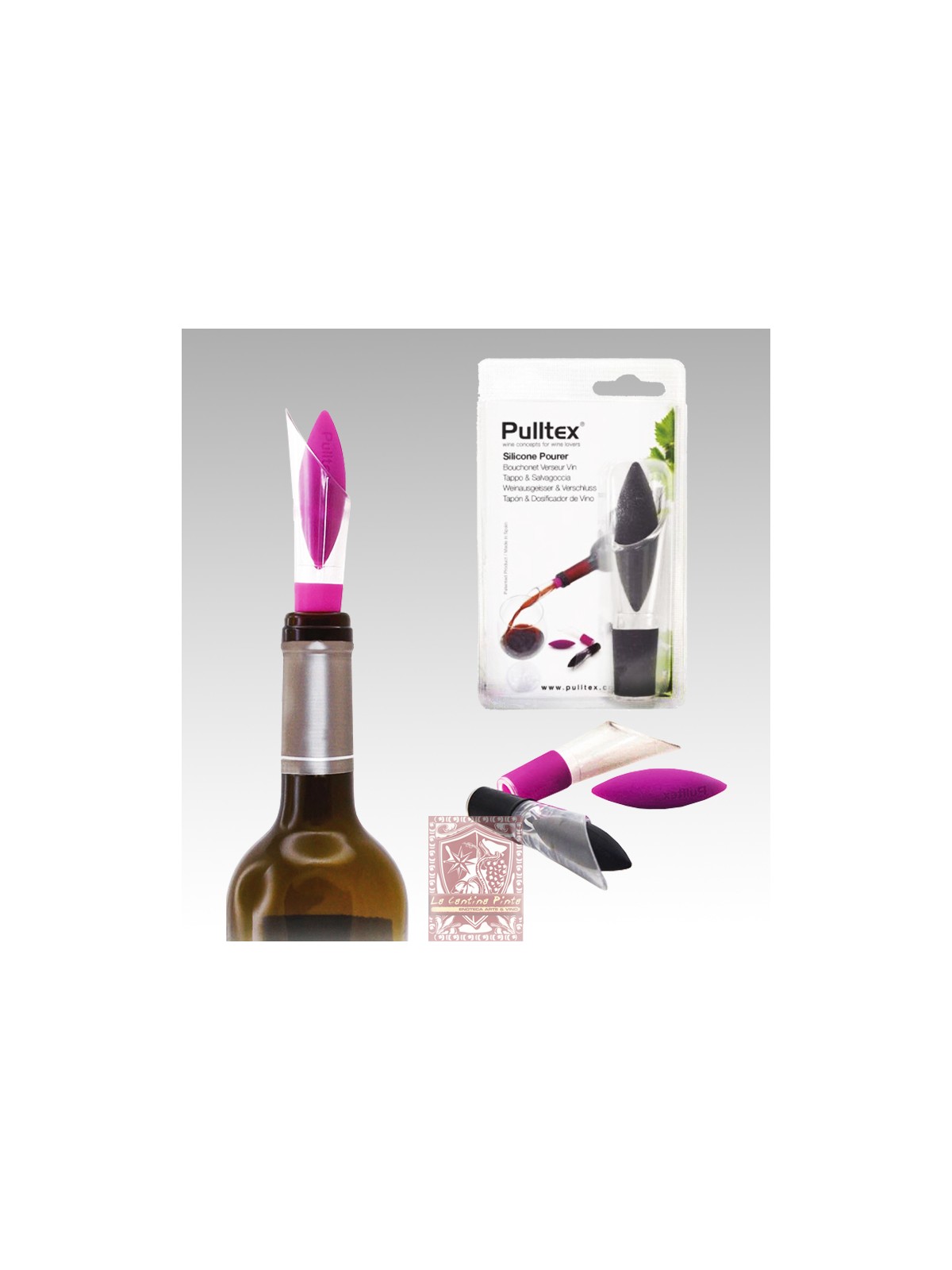 PULLTEX - SILICONE POURER - WINE STOPPER AND POURER