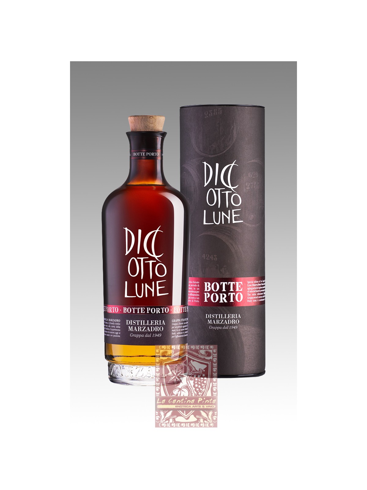 GRAPPA LE DICIOTTO LUNE RISERVA AFFINATA IN BOTTI DI PORTO 70 CL- MARZADRO