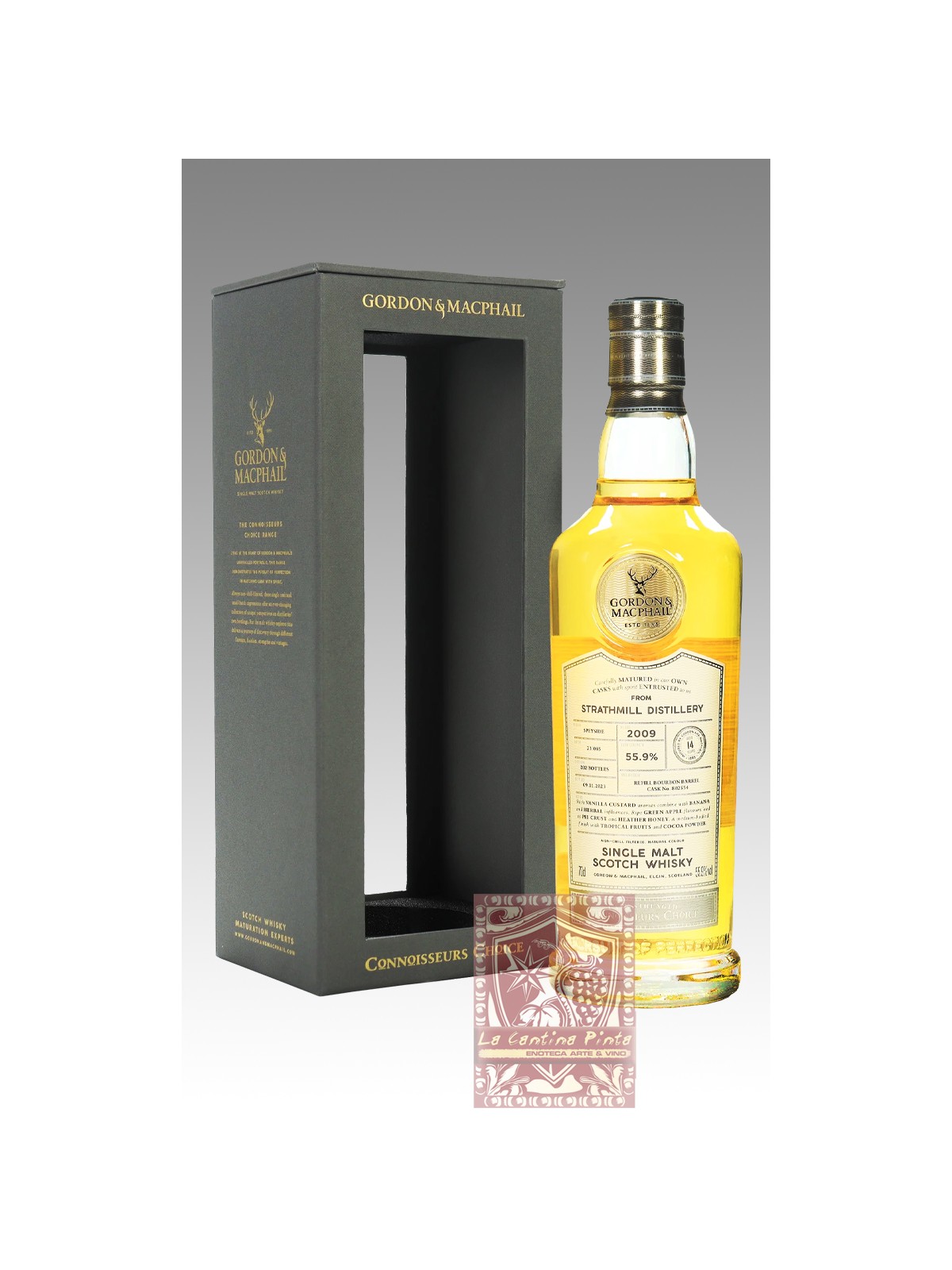 STRATHMILL SINGLE MALT SCOTCH WHISKY CASK STRENGTH 2009 12YO LION'S CHOICE GORDON & MCPHAIL