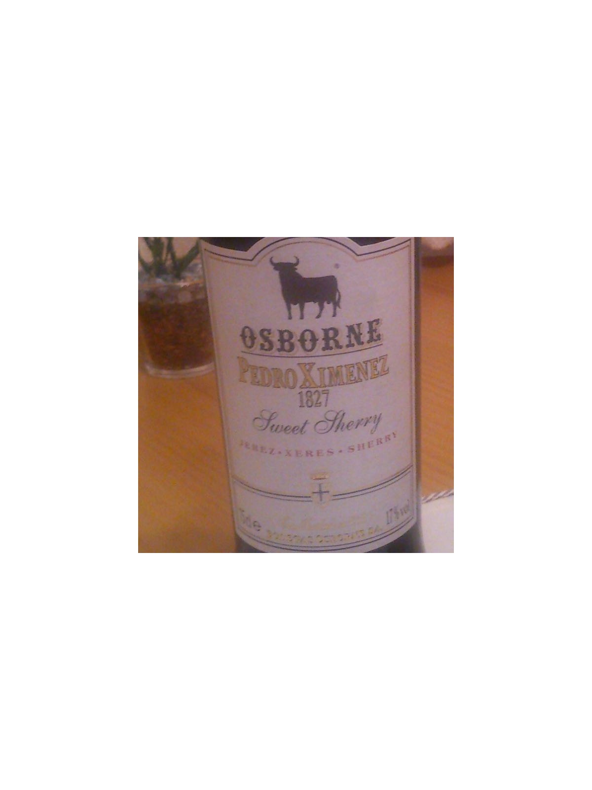  OSBORNE PEDRO XIMENEZ SWEET SHERRY 1827
