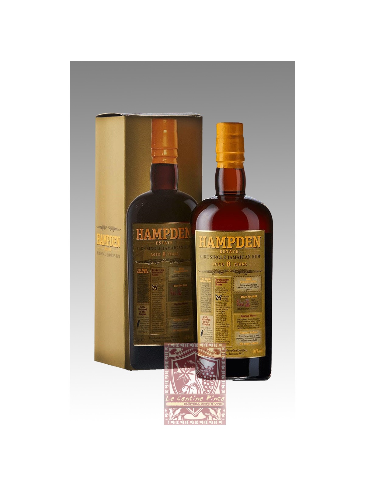 HAMPDEN ESTATE OWH PURE SINGLE JAMAICAN RUM 46°   8 Y.O.  RUM DELLA GIAMAICA, HAMPDEN DISTILLERY