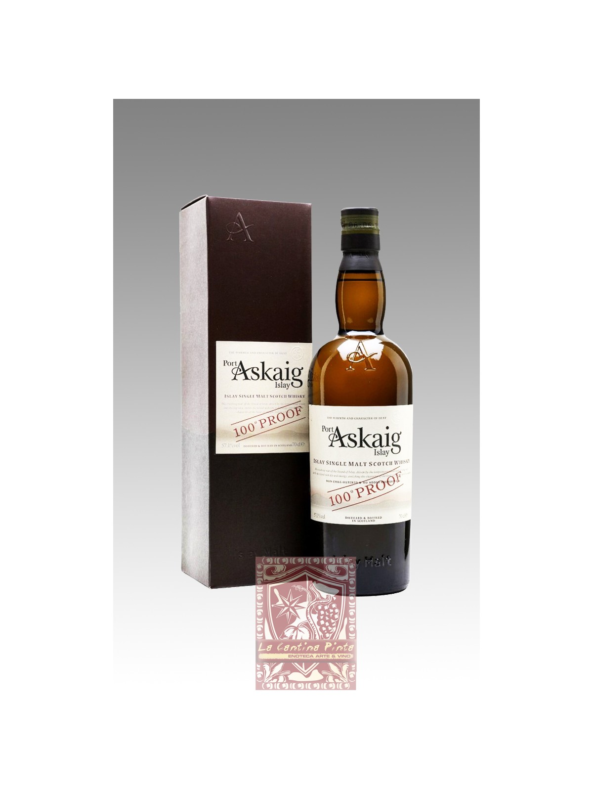 WHISKY PORT ASKAIG ISLAY SINGLE MALT 100°  PROOF